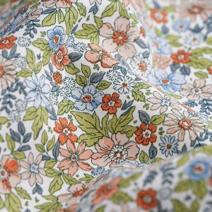 Cretonne pensée blanc - Mondial Tissus