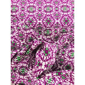 Tissu Popeline wax marbre violet - Mondial Tissus