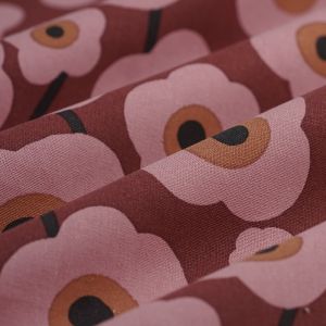 Tissu Bachette fleurs Olga bordeaux - MT - Mondial Tissus