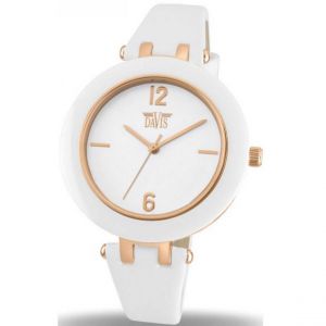 Montre Femme Davis 1886 - Bracelet Cuir Blanc