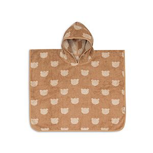 Poncho de Bain Eponge Jacquard R&eacute;versible - Teddy Bear Biscuit