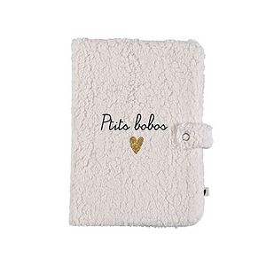 Prot&egrave;ge-carnet de Sant&eacute; - Moumoute Ecru Ptits Bobos Coeur Or