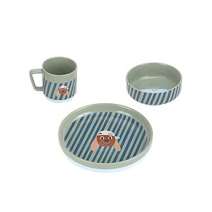 Coffret Repas 3 Pi&egrave;ces en Porcelaine Tiny Team - Chien