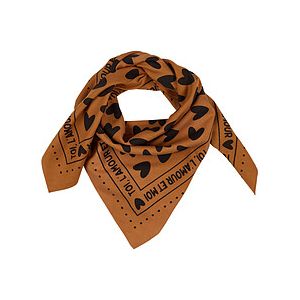 Foulard Adulte - Marron Coeurs Noirs