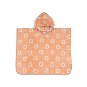 Poncho de Bain Eponge Jacquard R&eacute;versible - Flower Blush