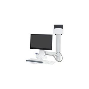 Ergotron Systeme Sit-Stand Combo kit de montage - pour ecran LCD/clavier/souris/lecteur de codes a barres/processeur - petit support de CPU - blanc