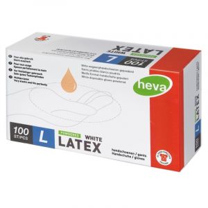 Boite de 100 gants blancs latex taille L