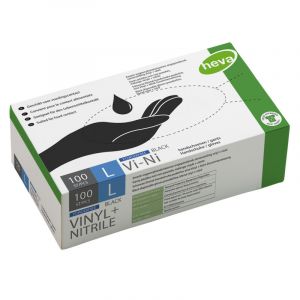 Boite de 100 gants noirs vinyle taille L