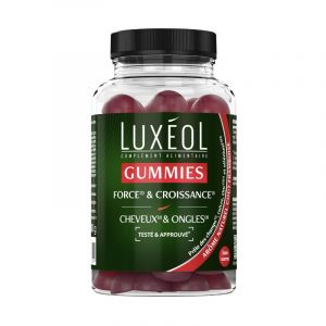 Compléments alimentaires force et croissance des cheveux Luxéol 60 gummies