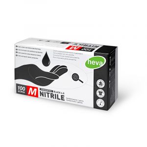 Boite de 100 gants noirs nitrile taille M