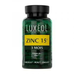 Complément alimentaire Zinc 15 Luxéol 90 gélules
