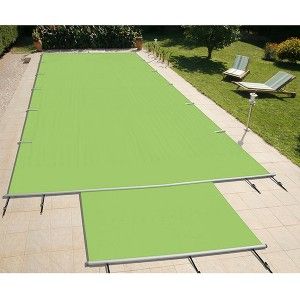 Evo Amande/Beige - 8x4m - Piton douille inox - Bâche à barres - AstralPool