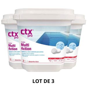 CTX 393 - Multi action 250 g - 5 kg - 3x5 kg - Chlore, oxyg&egrave;ne actif, brome - CTX