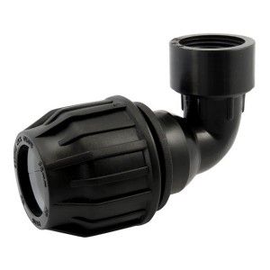 Adaptateur coudé à 90° femelle PE Compression Codital Ø25-3/4" - Raccord PE compression - Codital