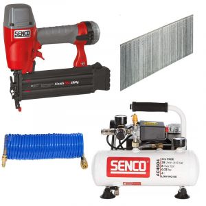 Pack menuisier: Cloueur FINISH PRO 18GA + Clous +  Compresseur + Tuyaux - SENCO - Senco-B3
