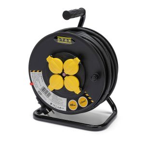 Enrouleur chantier, 4 prises, H07RN-F3G1.5MM2, 40M ,  NF,CE - IP44 - VELAMP - REELHD-FR-40