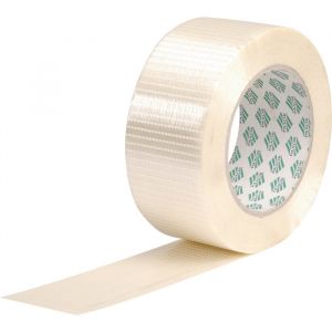 Ruban adh&eacute;sif arm&eacute; blanc - Rouleau de 50 m x 50 mm - Antalis