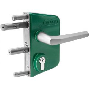 Serrure de portail en applique verte - Clé I - Axe à 30 mm - Profil 60 à 80 mm - LAKQ - Locinox