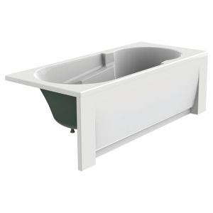Baignoire droite à poser en niche 180 x 80 cm - 1 tablier et vidage inclus - Jema - Valentin