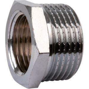 Raccord laiton chromé hexagonal réduit à visser - M 1/2' - F 3/8' - Puteus