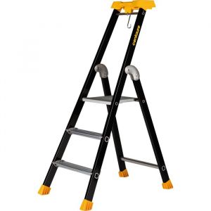 Escabeau 3 marches - Aluminium laqu&eacute; &agrave; marches serties - MP - Centaure