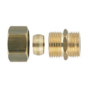 Raccord bicône droit laiton - M 3/8' - Ø 14 mm - Thermador