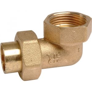 Raccord union laiton coudé 90° à souder - F 3/4' - Ø 18 mm - Comisa