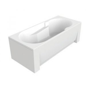 Baignoire droite à poser en angle 180 x 80 cm - 2 tabliers et vidage inclus - Jema - Valentin