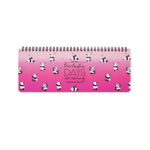 Planificateur de bureau 2025 - 27,2 x 10,2 cm Panda