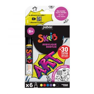 Marqueur acrylique Skrib 6 couleurs