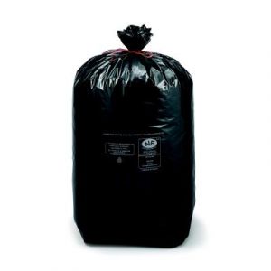 Sac poubelle 110 L noir pour d&eacute;chets courants en plastique recycl&eacute; 36 microns - Carton de 250