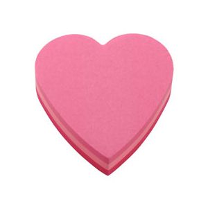Cube Post-it forme coeur - bloc de 225 feuilles - 3 couleurs