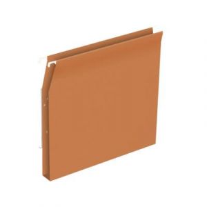 Dossier suspendu Budget pour armoires - en kraft - volet d'agrafage - fond U 30 mm - orange - lot de 25