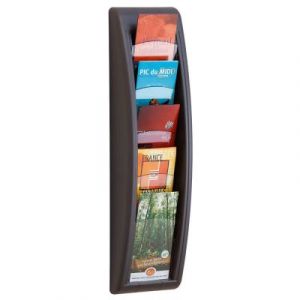 Pr&eacute;sentoir Quick Fit System - Mural - 5 cases 1/3 de A4 - anthracite