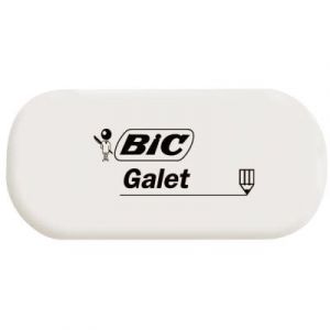 Gomme Galet de Bic - blanche - forme longue