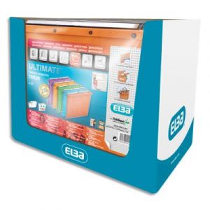 Dossiers suspendus AZO en kraft orange - pour tiroir - paquet de 10 : 5 dos en 15 mm et 5 dos en 30 mm - orange