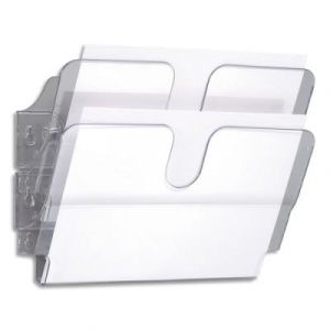 Trieur mural paysage Durable FLEXIPLUS 2 cases, jusqu'au format A4+ - Dim (lxhxp) : 34x25x10 cm - Incolore