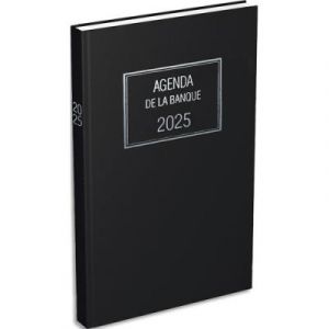 Agenda banquier large privilège Lecas - 1 jour sur 2 pages - 1 volume - 18 x 29 cm - noir
