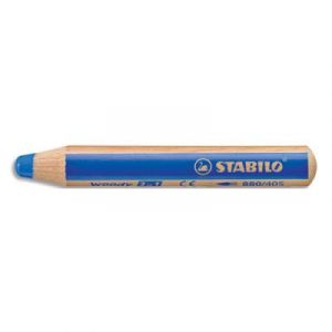 Crayon de couleur Stabilo woody 3in1 multi-surfaces mine extra-large (10 mm) - Bleu outremer