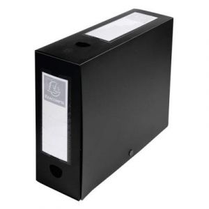 Bo&icirc;te de classement A4 Exacompta polypropyl&egrave;ne - Dos 10 cm - Noir - Lot de 10