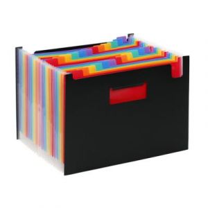 Trieur Viquel SeatCase extensible Rainbow Class en polypropyl&egrave;ne - 24 compartiments A4 extensibles - Multicolores