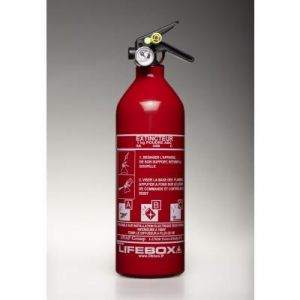 Extincteur &agrave; poudre 1Kg Lifebox ABC - pression permanente - avec manom&egrave;tre