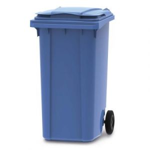 Conteneur poubelle mobile 2 roues Vepa Bins - 240 litres prise frontale - Bleu