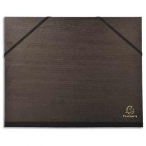 Carton &agrave; dessin 26 x 33 cm noir avec &eacute;lastiques Exacompta