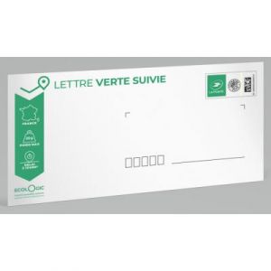 Enveloppes pr&eacute;-timbr&eacute;es La Poste - Lettre verte suivie -J+3 - Format DL : 110 x 220 mm - 20 g -Soumis &agrave; conditions - Lot de 10