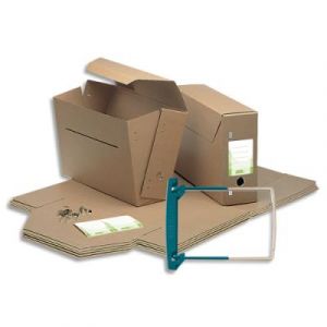 Boîte à archives Jalema - dos de 11,5 cm - en carton kraft - montage manuel - lot de 10