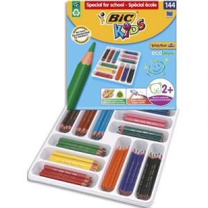 Pack de 144 crayons de couleurs Evolution triangle Bic - couleur assorties
