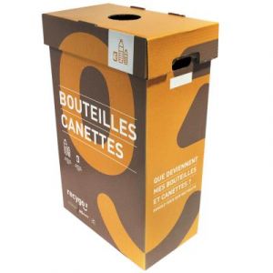 Bo&icirc;te &eacute;cobox Recygo de collecte pour le tri et recyclage des bouteilles plastiques et canettes