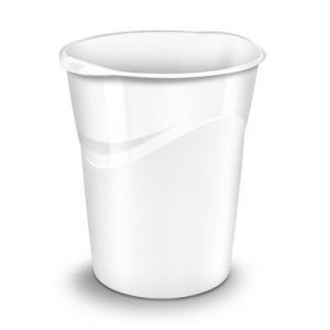 Corbeille &agrave; papier Cep Gloss 280 G - 14 litres - 305 x 290 x 334 mm - polypropyl&egrave;ne - blanc