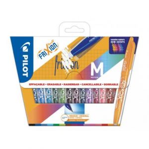 Roller encre gel effa&ccedil;able Pilot FriXion Ball pointe moyenne 0,7 mm - Pochette de 15 couleurs assorties